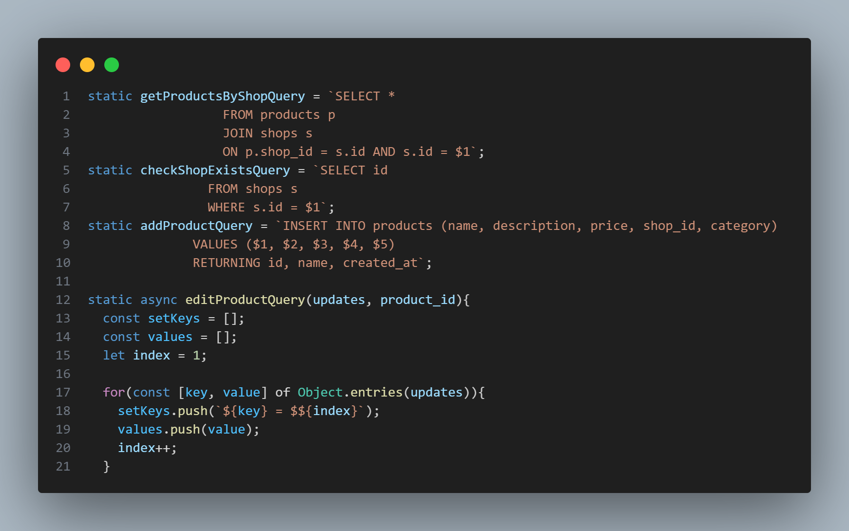 PostgreSQL api images